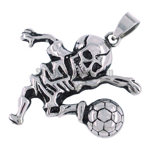 Stainless steel jewelry pendant jumping ghost playing football pendant SWP0030 - Click Image to Close